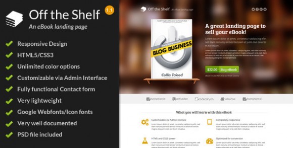 Off The Shelf Responsive Ebook Landing Page